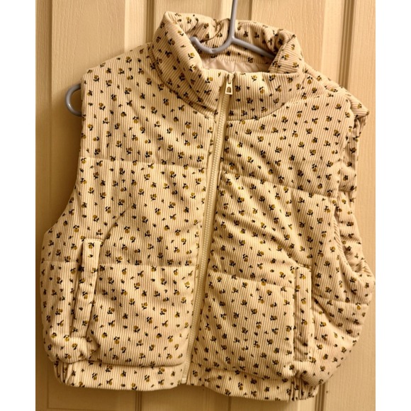 Ashley By 26 International Jackets & Blazers - Ashley By 26 International Women's Floral Print Puffer Vest cream Size Large NWT